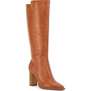 Womens Knee High Boots Pointed Toe Block Heel Riding Dress Boots 6.5 US